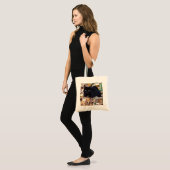 Tote Bag Chat noir Feuilles d'automne Budget Fourre-tout (Devant (modèle))