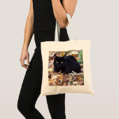 Tote Bag Chat noir Feuilles d'automne Budget Fourre-tout (Devant (produit))