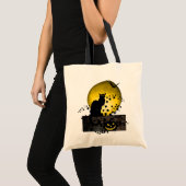 Tote Bag Chat Noir Halloween (Devant (produit))