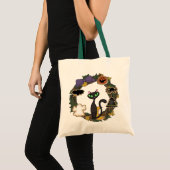 Tote Bag Chat noir Halloween (Devant (produit))