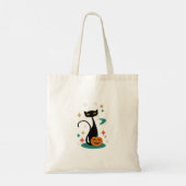 Tote Bag Chat noir Halloween du milieu du siècle (Dos)