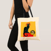 TOTE BAG CHAT NOIR HALLOWEEN PARTY MONOGRAM (Devant (produit))