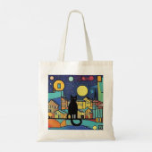 Tote Bag Chat noir la nuit 2 (Dos)