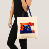 Tote Bag Chat noir Lucky Feline Art Chat (Devant (produit))