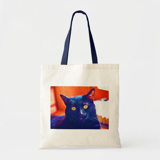 Tote Bag Chat noir Lucky Feline Art Chat (Devant)