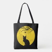 Tote Bag Chat noir Lune jaune (Dos)