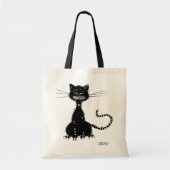 Tote Bag Chat Noir Malin Gothc Kitty Lover (Devant)