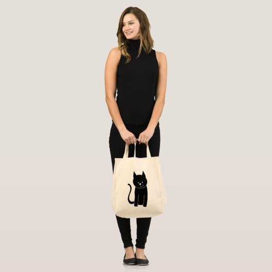 Tote Bag Chat noir mignon (Devant (modèle))