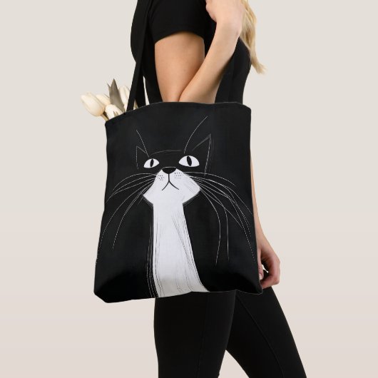 Tote Bag Chat noir mignon drôle (De près)