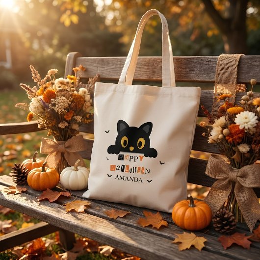 Tote Bag Chat noir mignon Halloween