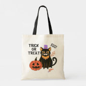 Tote Bag Chat noir mignon Halloween Trick ou traitement (Dos)