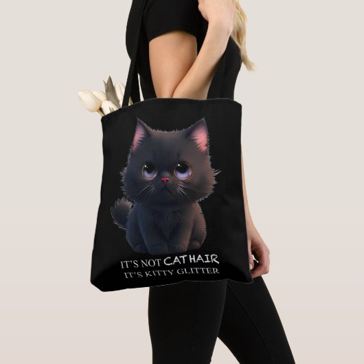 Tote Bag Chat noir moelleux (De près)