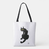 Tote Bag CHAT NOIR NINJA Blanc (Dos)