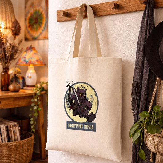 Tote Bag Chat noir ninja de shopping Artwork