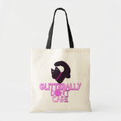 Tote Bag Chat noir pailleté s'en fiche (Devant)