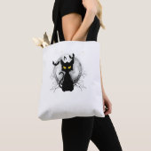 Tote Bag Chat noir Pleines lunes chauves-souris et nuit éto (De près)