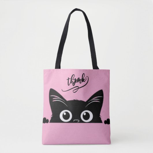 Tote Bag Chat Noir qui Regarde (Devant)
