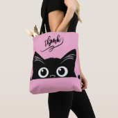 Tote Bag Chat Noir qui Regarde (De près)