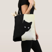 Tote Bag Chat noir Sly Jaune (De près)