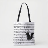 Tote Bag Chat noir sur feuille (Devant)