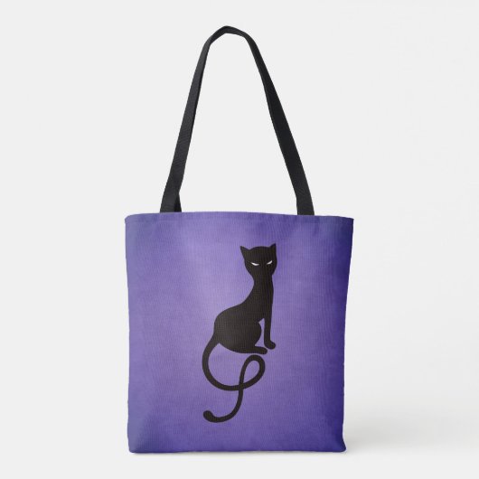 Tote Bag Chat noir violet Gracieux (Dos)