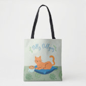 Tote Bag Chat orange paresseux (Devant)