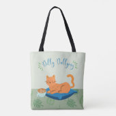 Tote Bag Chat orange paresseux (Dos)