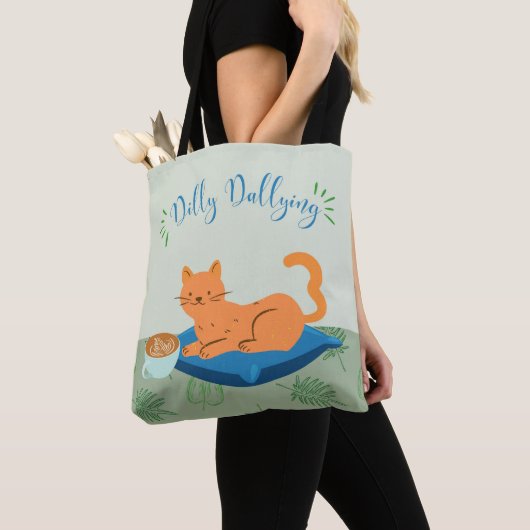 Tote Bag Chat orange paresseux (De près)