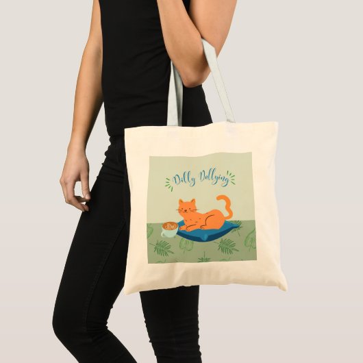 Tote Bag Chat orange paresseux (Devant (produit))