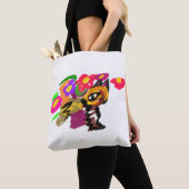 Tote Bag Chat orange rétabli (De près)