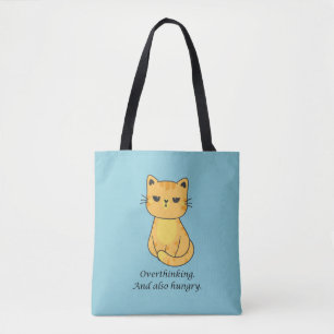 Tote Bag Chat Orange Trop Pensant Et Faim