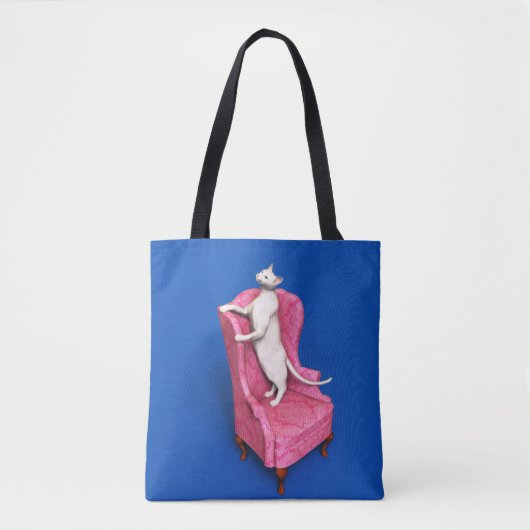 Tote Bag Chat oriental blanc (Devant)
