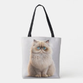 TOTE BAG CHAT PERSAN FLUFFY DE COULEUR CRÈME (Dos)