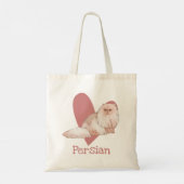 Tote Bag Chat Perse Aquarelle Kitty Coeur rose (Dos)