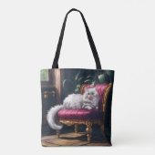 Tote Bag Chat perse blanc (Dos)