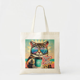 Tote Bag Chat portant des lunettes de soleil surdimensionné