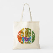 Tote Bag Chat psychédélique - Trippy Feline Art (Dos)