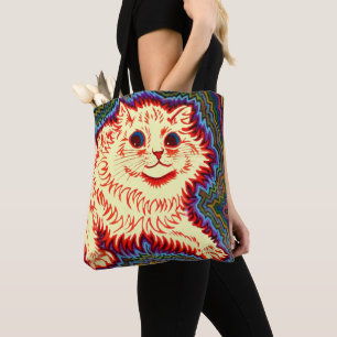 Tote Bag Chat psychédélique vintage par Louis Wain