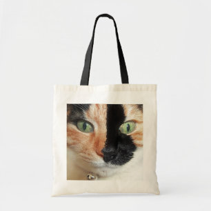 Tote Bag Chat renversant d'écaille avec les yeux verts vif