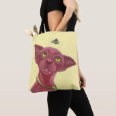 Tote Bag Chat rose (De près)