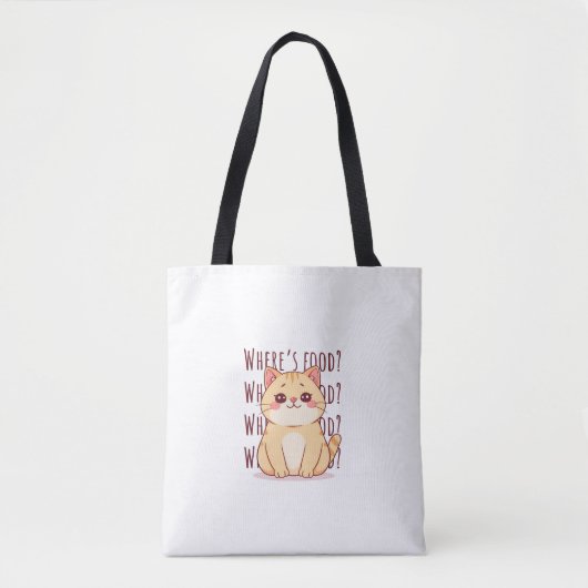 Tote Bag Chat roux affamé (Devant)