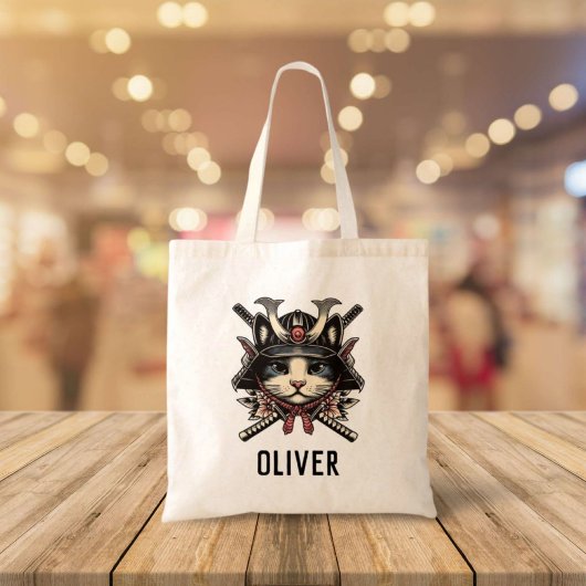 Tote Bag Chat Samouraï Sage