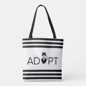 Tote Bag Chat sauvage moderne en smoking Adopt (Dos)