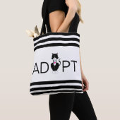 Tote Bag Chat sauvage moderne en smoking Adopt (De près)