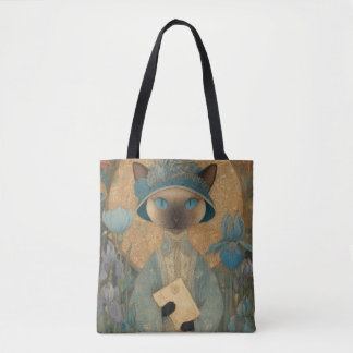 Tote Bag Chat siamois dans le style Art nouveau - Art félin