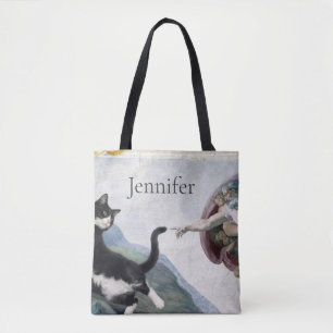 Tote Bag Chat smoking Touchant la Patte Divine