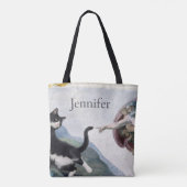 Tote Bag Chat smoking Touchant la Patte Divine (Dos)