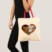 Tote Bag chat somalien et Husky sibérien de mignons amis en (Devant (produit))