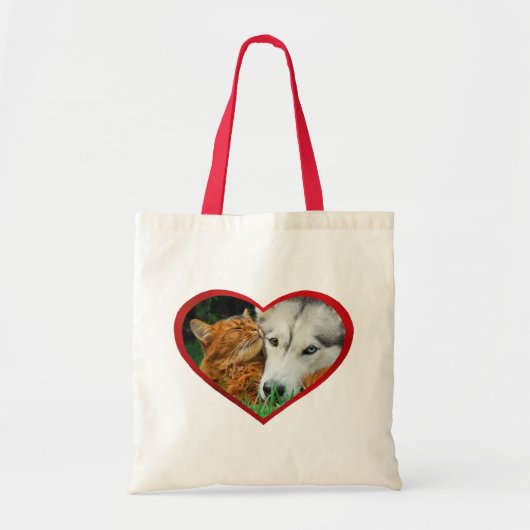 Tote Bag chat somalien et Husky sibérien de mignons amis en (Devant)