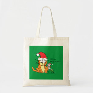Tote Bag Chat Souris Noël Drôle Dessin Animé Mignon